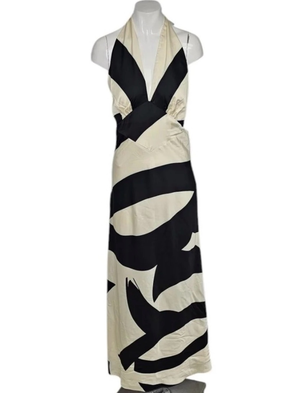 NWT Anthropologie Revolve Bardot Zebra Midi Dress Black And White Size 6 - Picture 3 of 6
